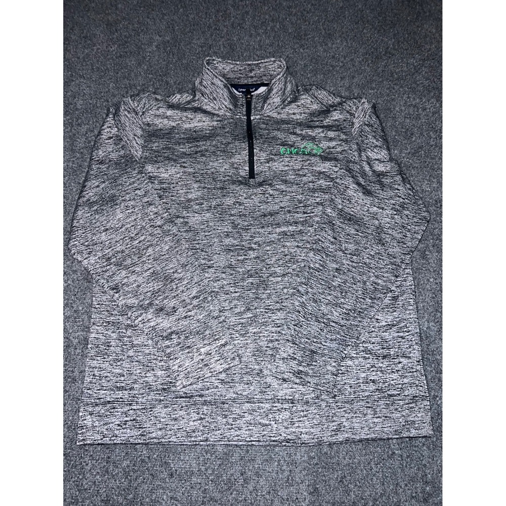 Sport-Tek Mens Large Gray Space Dye 1/4 Zip Pullover Long Sleeve Shirt ST357